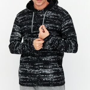NWT Modern Culture men's black and white textured Hoodie Pullover
